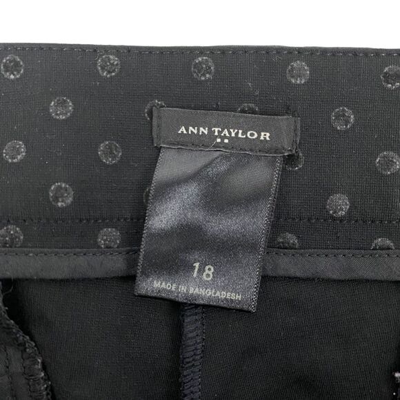 Ann Taylor Side Zip Flocked Dot Ankle Pants size 18 - Picture 3 of 5